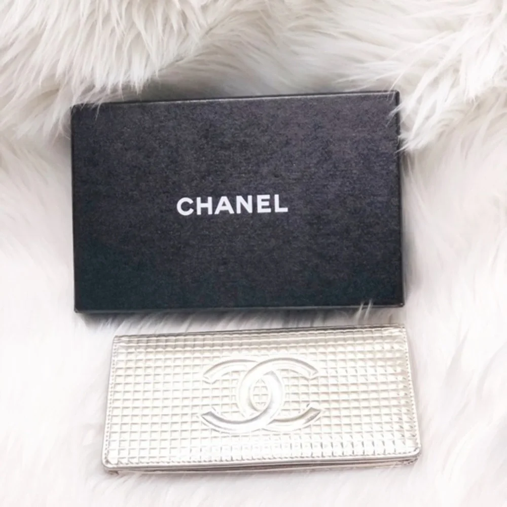 Chanel Silver Metallic Paten Leather Wall…